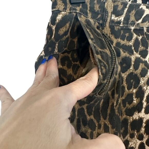 Ashley Mason Tan & Black Leopard Animal Print Cargo Skinny Pants Women Sz 5/27 - Picture 6 of 13
